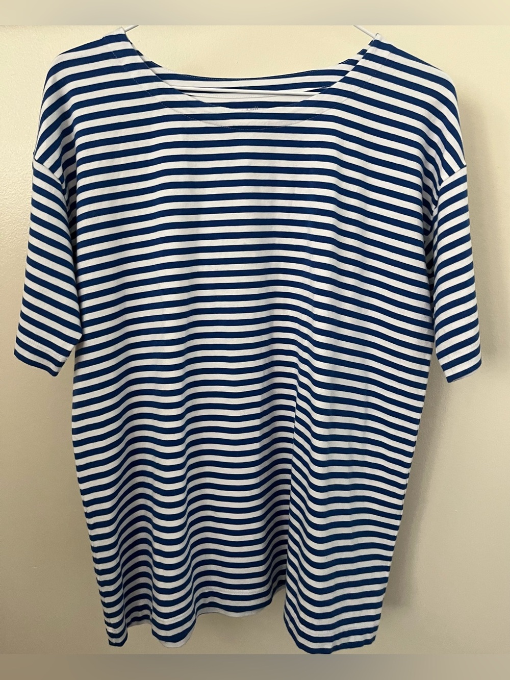 J. Jill Striped SS Stretch Tee Blue/White Small